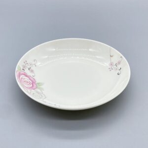 8" Fine Bone Soup Plate Shadow Flower(10/box)