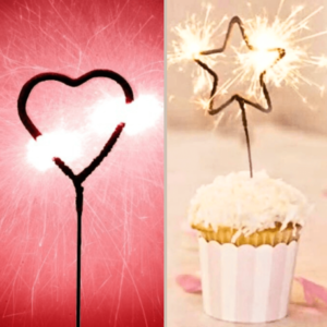 Heart Shape Sparkle Candle (12 in a picking pack)