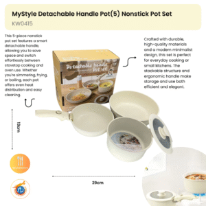 MyStyle Detachable Handle Pot(5) Nonstick Pot Set