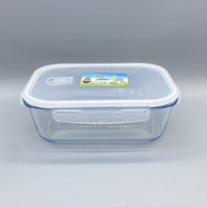 2260ML Rectangle heat resistant glass food storage with PP vent lid