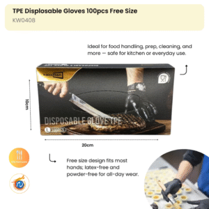 TPE Displosable Gloves 100pcs Free Size (60pk in a carton)