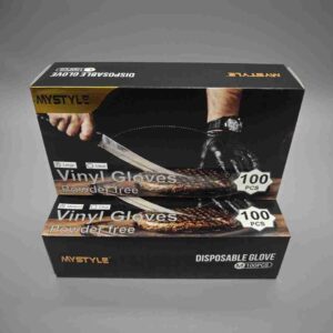 Black Vinyl Gloves  M Size 100pcs(10 in a carton)