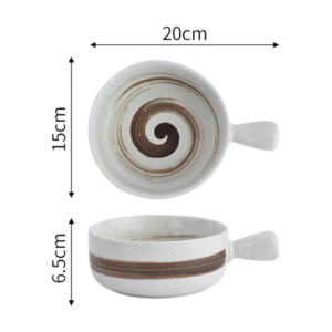 Geometry bowl with handle(no lid) 20*15*6.5cm