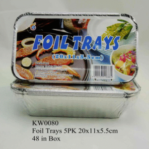 Foil Trays 5PK 20x11x5.5cm