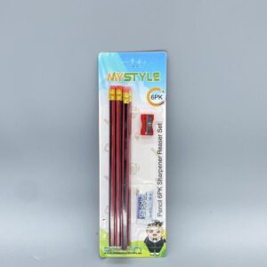 Pencil 6PK Sharpener Eraser Set