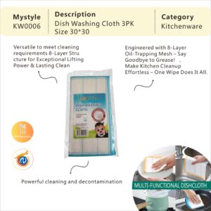 Dish Washing Cloth 3PK