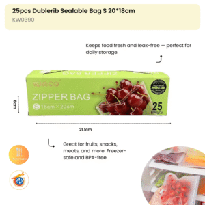 25pcs Dublerib Sealable Bag S 20*18cm (100pk in carton)