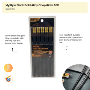 MyStyle Black Gold Alloy Chopsticks 5PK (15/carton)